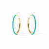 Juliet Turquoise Blue Hoop Earrings - HP058GTQ-Julie Vos-Renee Taylor Gallery