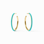 Juliet Turquoise Blue Hoop Earrings - HP058GTQ-Julie Vos-Renee Taylor Gallery