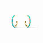 Juliet Turquoise Blue Hoop Earrings - HP058GTQ-Julie Vos-Renee Taylor Gallery