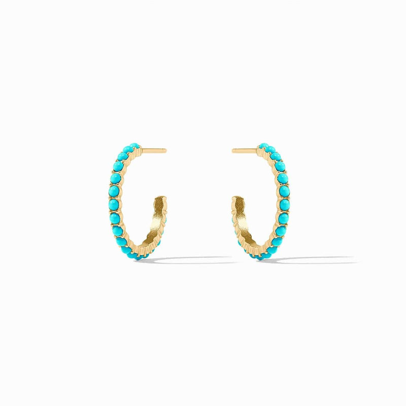 Juliet Turquoise Blue Hoop Earrings - HP058GTQ-Julie Vos-Renee Taylor Gallery