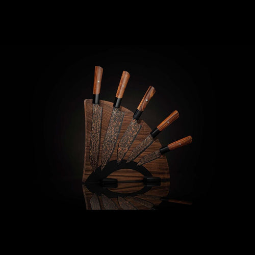 Kultro Black Flare Chef Knife Set - K22-BLK-William Henry-Renee Taylor Gallery