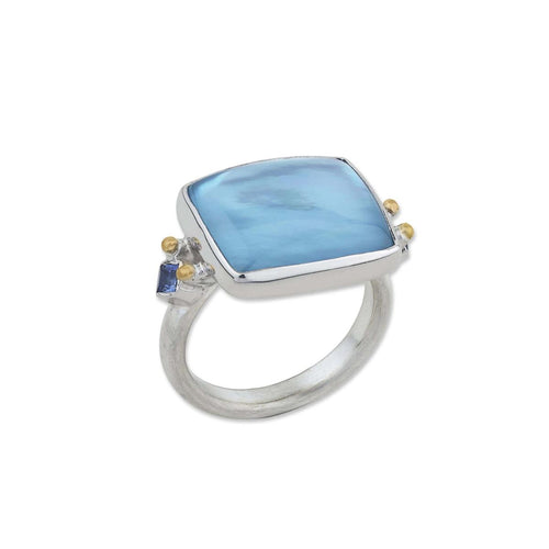 Kami Ring with Blue Topaz & Sapphire by Lika Behar