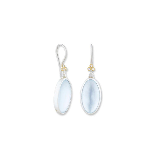 Karnak Earrings with Blue Topaz & Diamond by Lika Behar