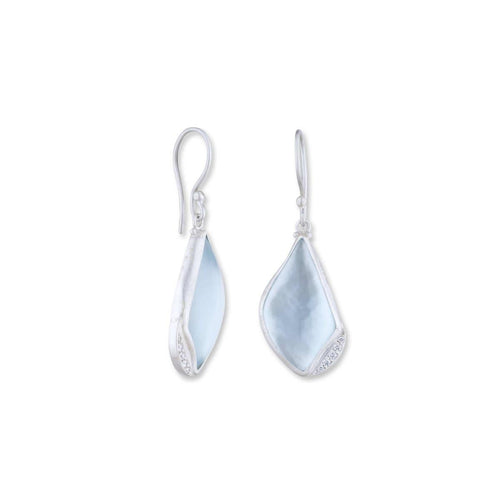 Karnak Silver Earrings with Blue Topaz & Diamond by Lika Behar