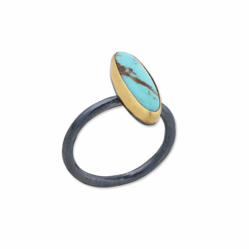 Katya Ring with Turquoise Kingman by Lika Behar