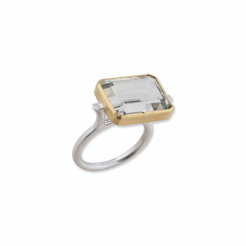 Knightsbridge Ring with Prasiolite & Diamond by Lika Behar