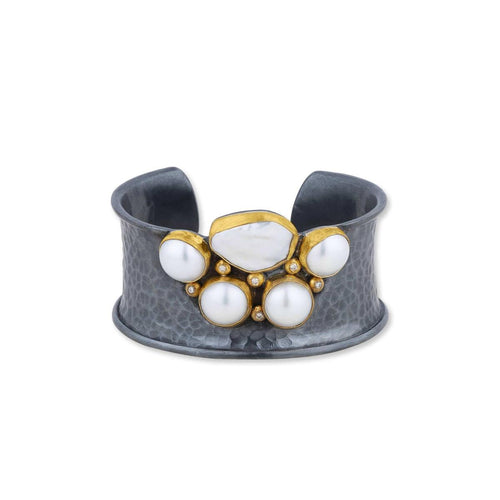 Kirsten Cuff with Pearls & Diamond Cognac by Lika Behar