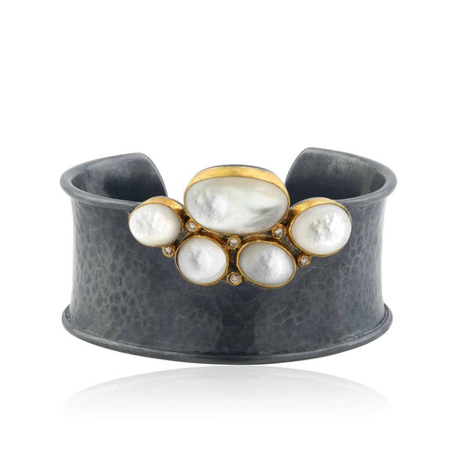 Kirsten Cuff with Pearls & Diamond Cognac by Lika Behar