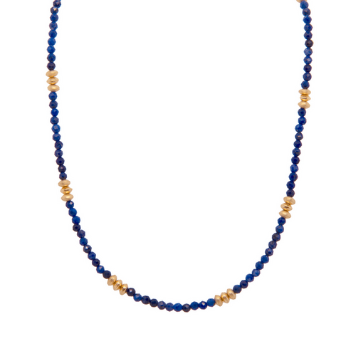 Karma Lapis 24K Gold Vermeil Necklace-Joyla-Renee Taylor Gallery