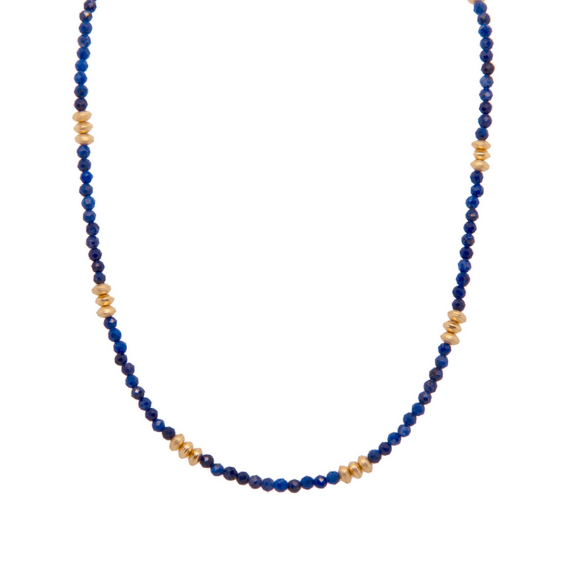 Karma Lapis 24K Gold Vermeil Necklace-Joyla-Renee Taylor Gallery