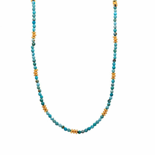 Karma 2mm Turquoise Necklace in 24K Gold Vermeil - KN1VTQ-Joyla-Renee Taylor Gallery