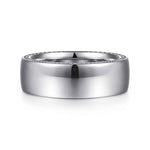 14K White Gold 8mm - Men's Wedding Band in High Polished Finish - MBH0205-80W4JJJ-Gabriel & Co.-Renee Taylor Gallery