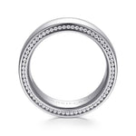 14K White Gold 8mm - Men's Wedding Band in High Polished Finish - MBH0205-80W4JJJ-Gabriel & Co.-Renee Taylor Gallery