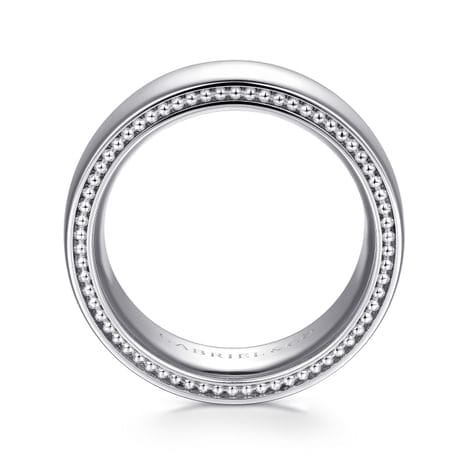 14K White Gold 8mm - Men's Wedding Band in High Polished Finish - MBH0205-80W4JJJ-Gabriel & Co.-Renee Taylor Gallery
