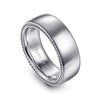 14K White Gold 8mm - Men's Wedding Band in High Polished Finish - MBH0205-80W4JJJ-Gabriel & Co.-Renee Taylor Gallery