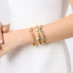 Kaleidoscope Multi Stone Hinge Bangle - BG315GML00-Julie Vos-Renee Taylor Gallery