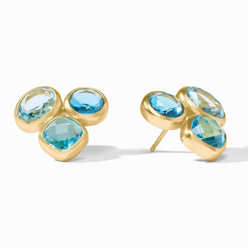 Kaleidoscope Statement Stud Earrings-Bahamian Blue - ER980GBB00-Julie Vos-Renee Taylor Gallery