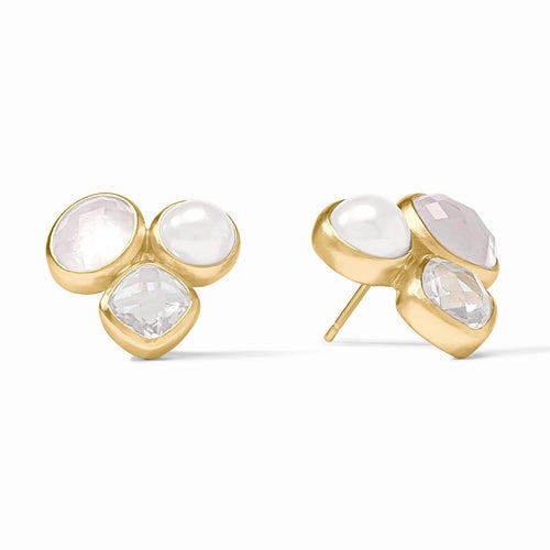 Kaleidoscope Statement Stud Earrings-Iridescent Clear Crystal - ER980GIRC00-Julie Vos-Renee Taylor Gallery