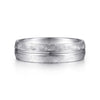 14K White Gold 6mm - Brushed Diamond Cut Men's Wedding Band - MBM0163-60W4JJJ-Gabriel & Co.-Renee Taylor Gallery