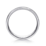 14K White Gold 6mm - Brushed Diamond Cut Men's Wedding Band - MBM0163-60W4JJJ-Gabriel & Co.-Renee Taylor Gallery