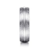 14K White Gold 6mm - Brushed Diamond Cut Men's Wedding Band - MBM0163-60W4JJJ-Gabriel & Co.-Renee Taylor Gallery
