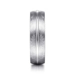 14K White Gold 6mm - Brushed Diamond Cut Men's Wedding Band - MBM0163-60W4JJJ-Gabriel & Co.-Renee Taylor Gallery