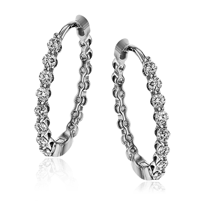 18k White Gold & Diamond Hoop Earrings - LE4546-Simon G.-Renee Taylor Gallery