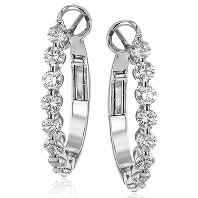 18k White Gold & Diamond Hoop Earrings - LE4590-Simon G.-Renee Taylor Gallery