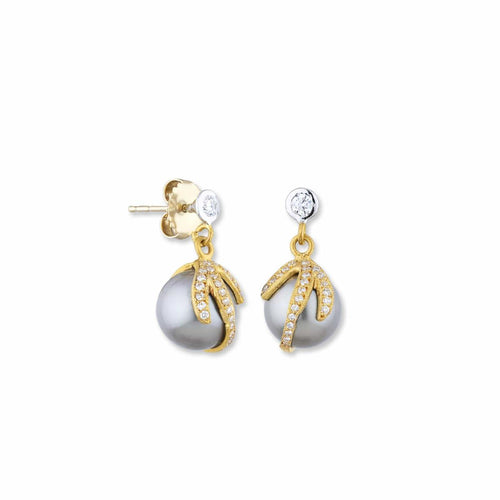 Leandra Earrings with Pearls & Diamond by Lika Behar