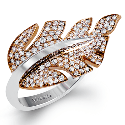 18k White & Rose Gold Diamond Right Hand Ring - LR1038-A-Simon G.-Renee Taylor Gallery