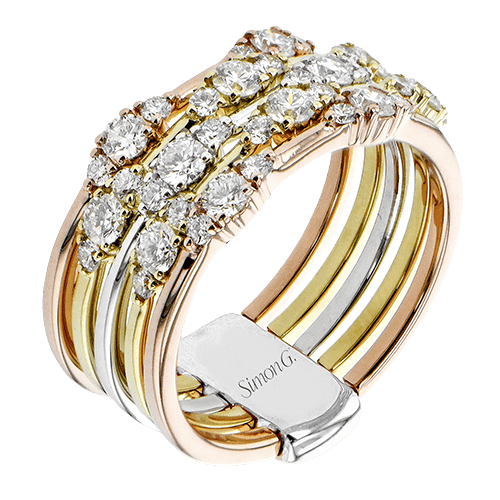 18k Three-Tone Gold & Diamond Right Hand Ring - LR2916-Simon G.-Renee Taylor Gallery