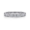 14K White Gold Baguette and Round Diamond Eternity Ring - LR4380W44JJ-Gabriel & Co.-Renee Taylor Gallery