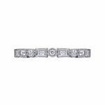 14K White Gold Baguette and Round Diamond Eternity Ring - LR4380W44JJ-Gabriel & Co.-Renee Taylor Gallery