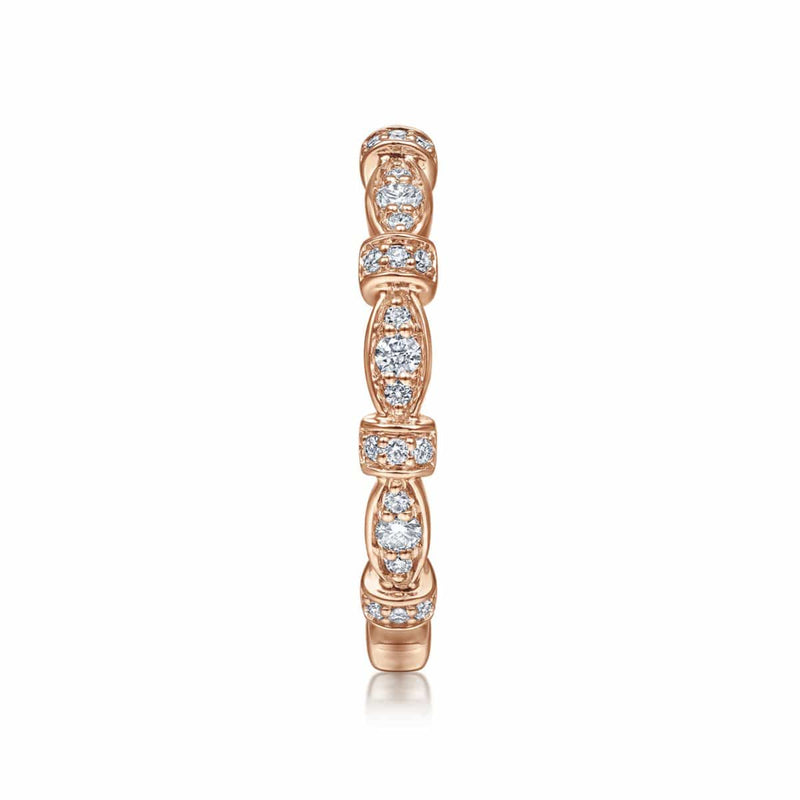 14K Rose Gold Geometric Stackable Diamond Ring - LR4579K45JJ-Gabriel & Co.-Renee Taylor Gallery