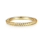 14K Yellow Gold Twisted Rope Stackable Ring - LR4582Y4JJJ-Gabriel & Co.-Renee Taylor Gallery