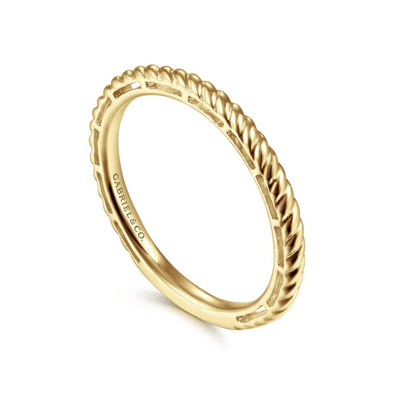 14K Yellow Gold Twisted Rope Stackable Ring - LR4582Y4JJJ-Gabriel & Co.-Renee Taylor Gallery