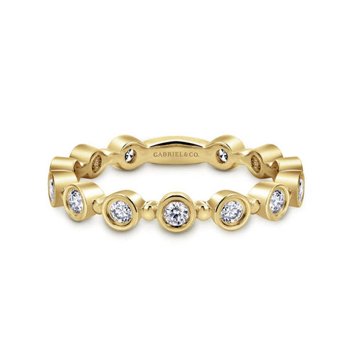 14K Yellow Gold Diamond Bezel Ring - LR4584Y45JJ-Gabriel & Co.-Renee Taylor Gallery