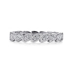 14K White Gold Scalloped Marquise Stackable Diamond Ring - LR4652W45JJ-Gabriel & Co.-Renee Taylor Gallery