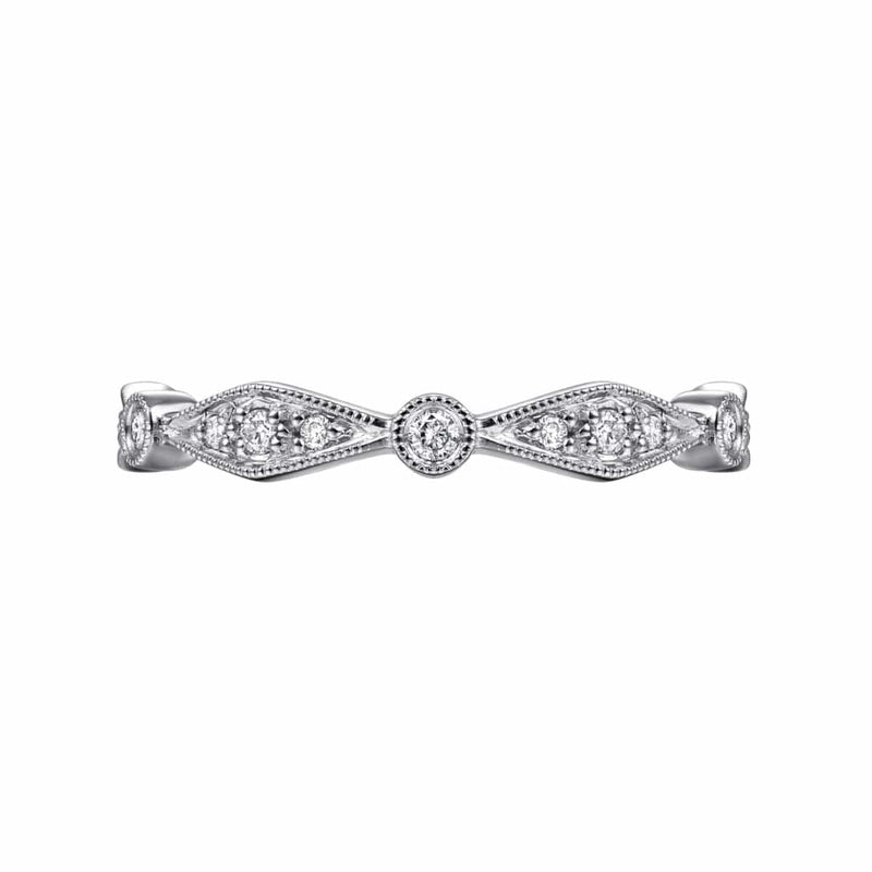 14K White Gold Angular Shape Station Stackable Diamond Ring - LR4749W45JJ-Gabriel & Co.-Renee Taylor Gallery