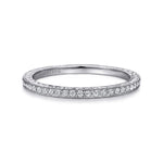 14K White Gold Hand Carved Stackable Diamond Ring - LR4793W45JJ-Gabriel & Co.-Renee Taylor Gallery