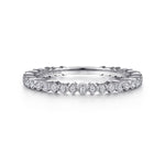 14K White Gold Scalloped Stackable Diamond Band - LR4801W45JJ-Gabriel & Co.-Renee Taylor Gallery