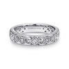 14K White Gold Filigree Diamond Ring - LR4854W44JJ-Gabriel & Co.-Renee Taylor Gallery