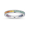 14K White Gold Pink, Green and White Sapphire Stackable Band - LR4863W4JMC-Gabriel & Co.-Renee Taylor Gallery