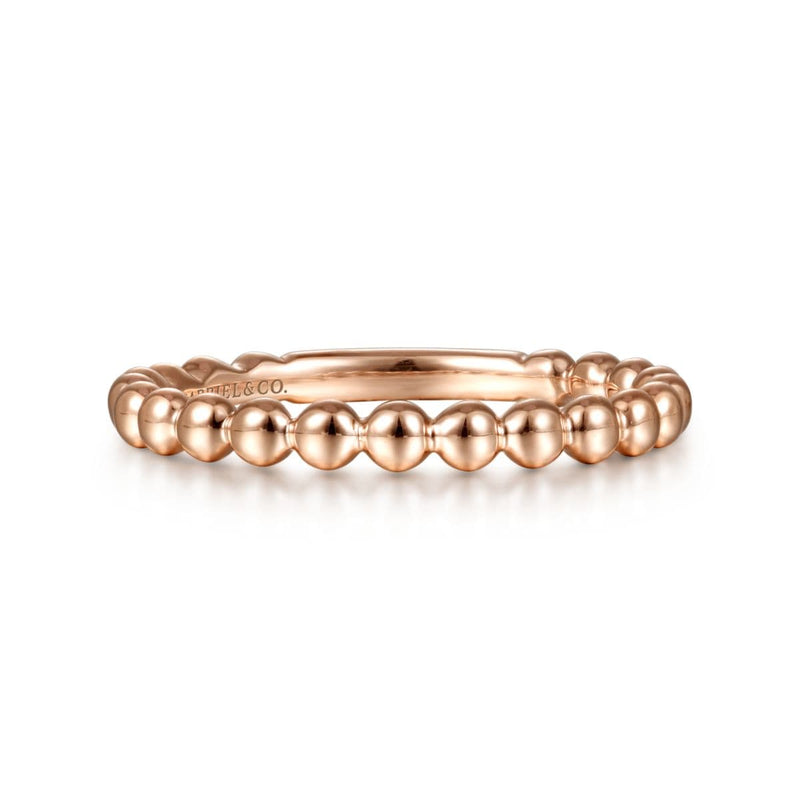 14K Rose Gold Bujukan Beaded Band - LR4871K4JJJ-Gabriel & Co.-Renee Taylor Gallery