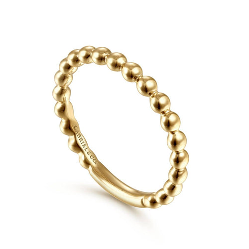 14K Yellow Gold Beaded Stackable Ring - LR4871Y4JJJ-Gabriel & Co.-Renee Taylor Gallery