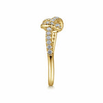 14k Yellow Gold Twisted Diamond Knot Eternity Ring - LR50151Y45JJ-Gabriel & Co.-Renee Taylor Gallery