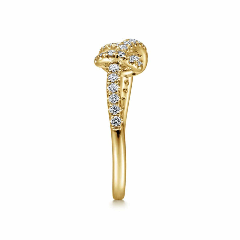 14k Yellow Gold Twisted Diamond Knot Eternity Ring - LR50151Y45JJ-Gabriel & Co.-Renee Taylor Gallery
