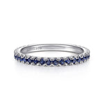 14K White Gold Sapphire Stackable Ring - LR50889W4JSA-Gabriel & Co.-Renee Taylor Gallery