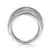 14k White Gold Layered Wide Band Diamond Ring - LR50964W45JJ-Gabriel & Co.-Renee Taylor Gallery