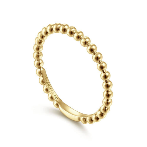 14K Yellow Gold Bujukan Beaded Stackable Ring - LR51172Y4JJJ-Gabriel & Co.-Renee Taylor Gallery